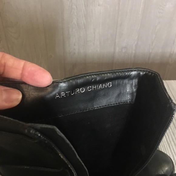 Arturo Chiang Black Biker Belt Boots Size 6M - Picture 7 of 7